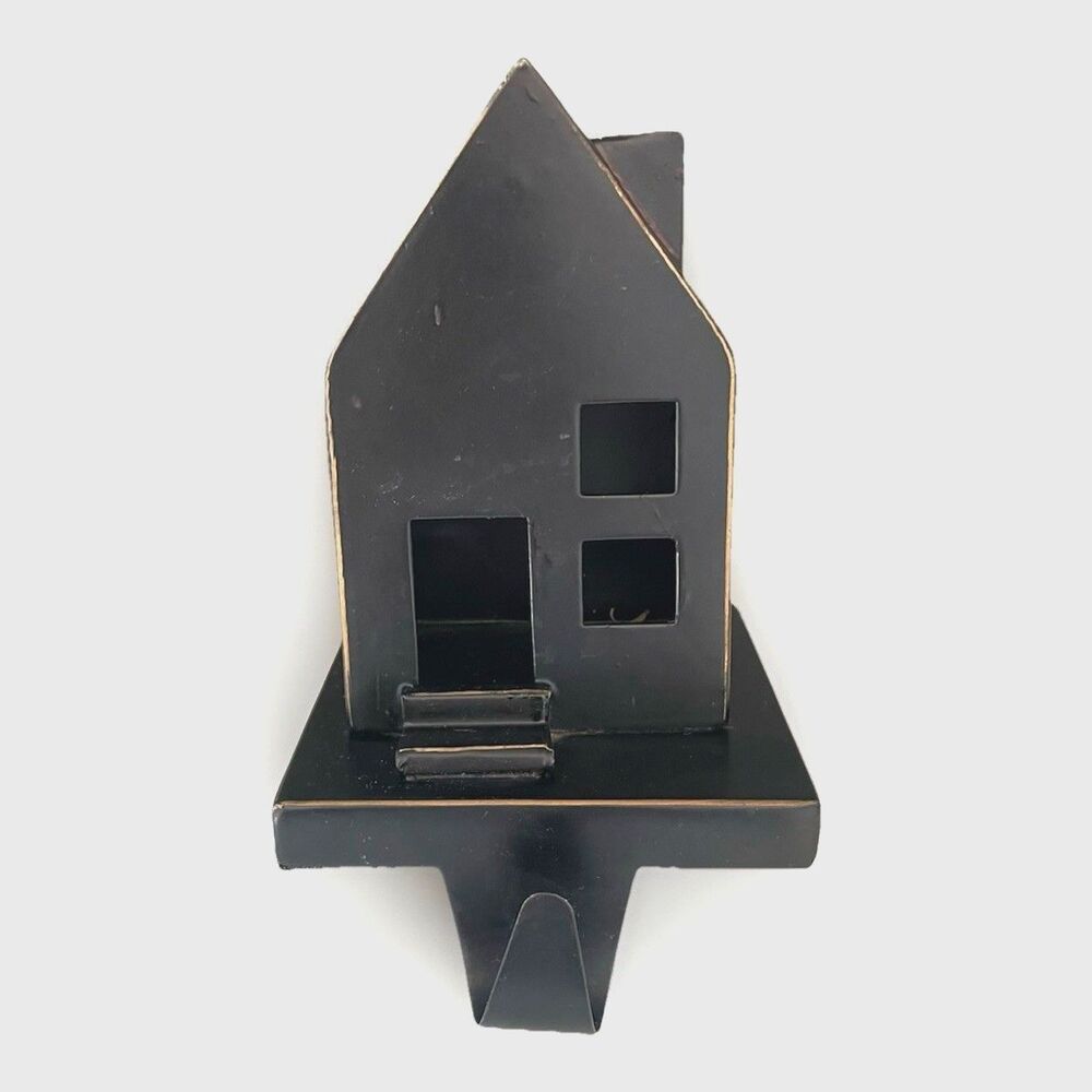 Crate And Barrel Bronze Haunted House Stocking Hook Hanger Halloween